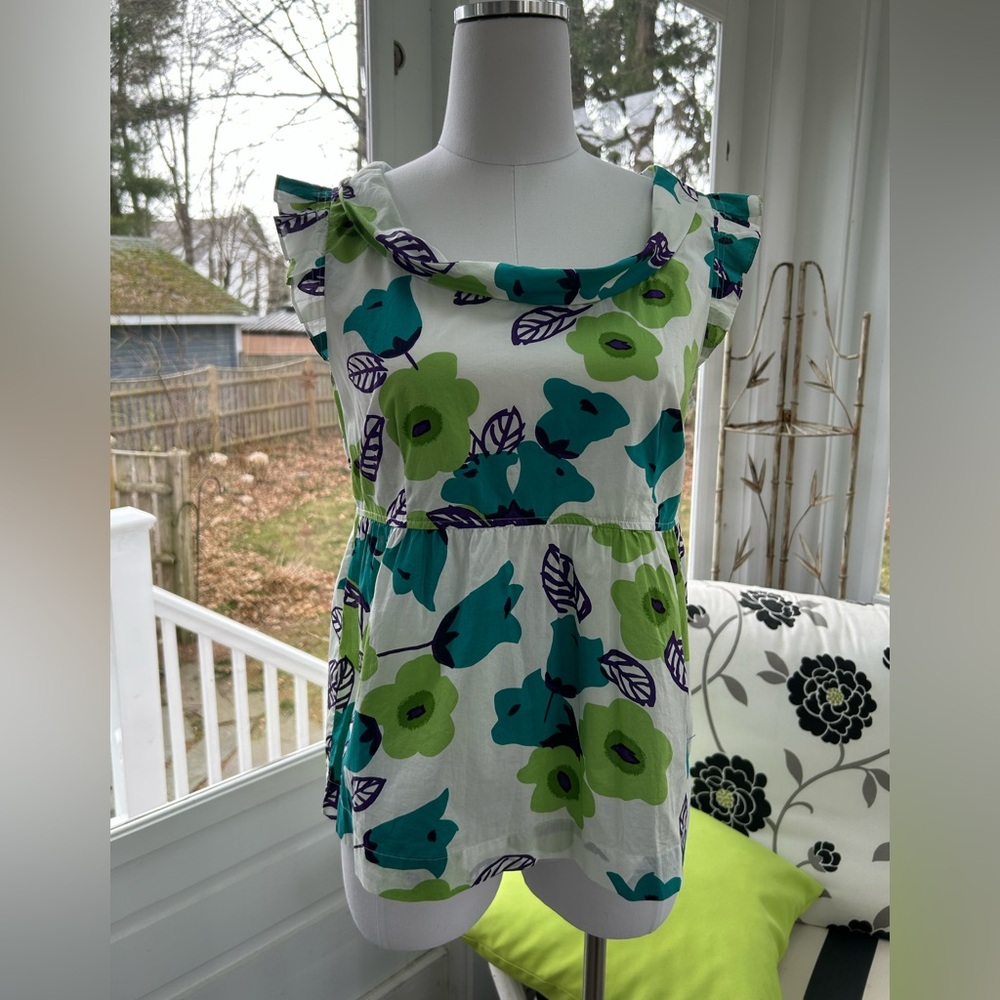 NWT: Anthropologie We Vera Multi Color and Cream Summer Top